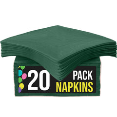 Dark Green Beverage Napkins | 20 Count