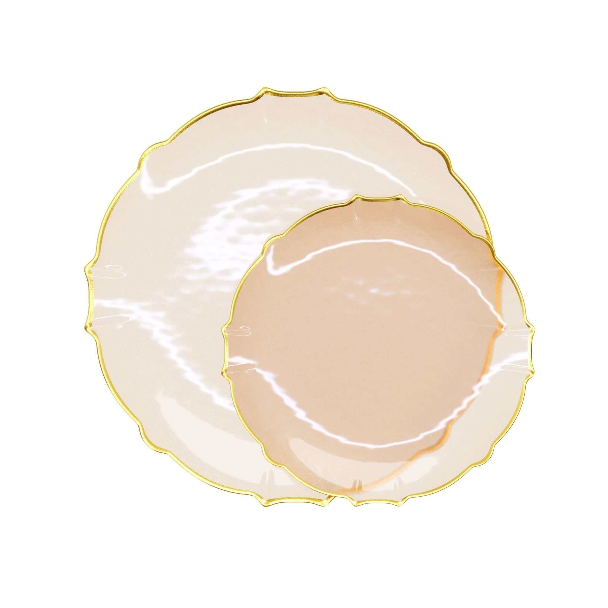 9 In. Rose/Gold Petal Plates | 120 Count