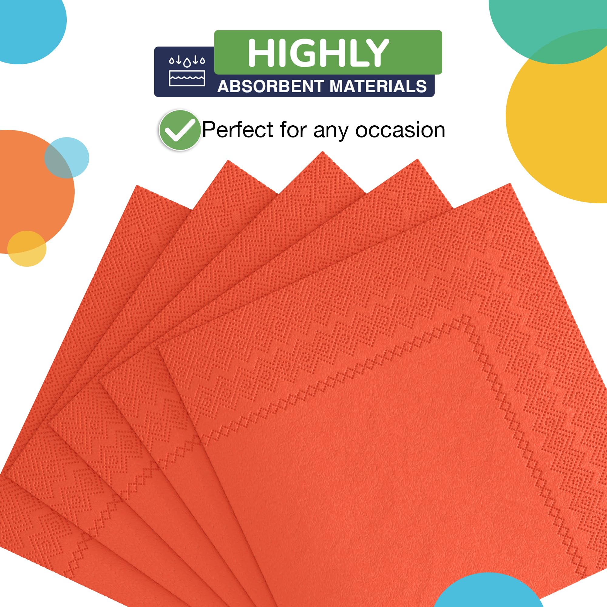 Orange Luncheon Napkins | 100 Count