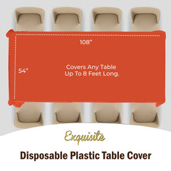 Orange Plastic Table Covers | 6 Pack