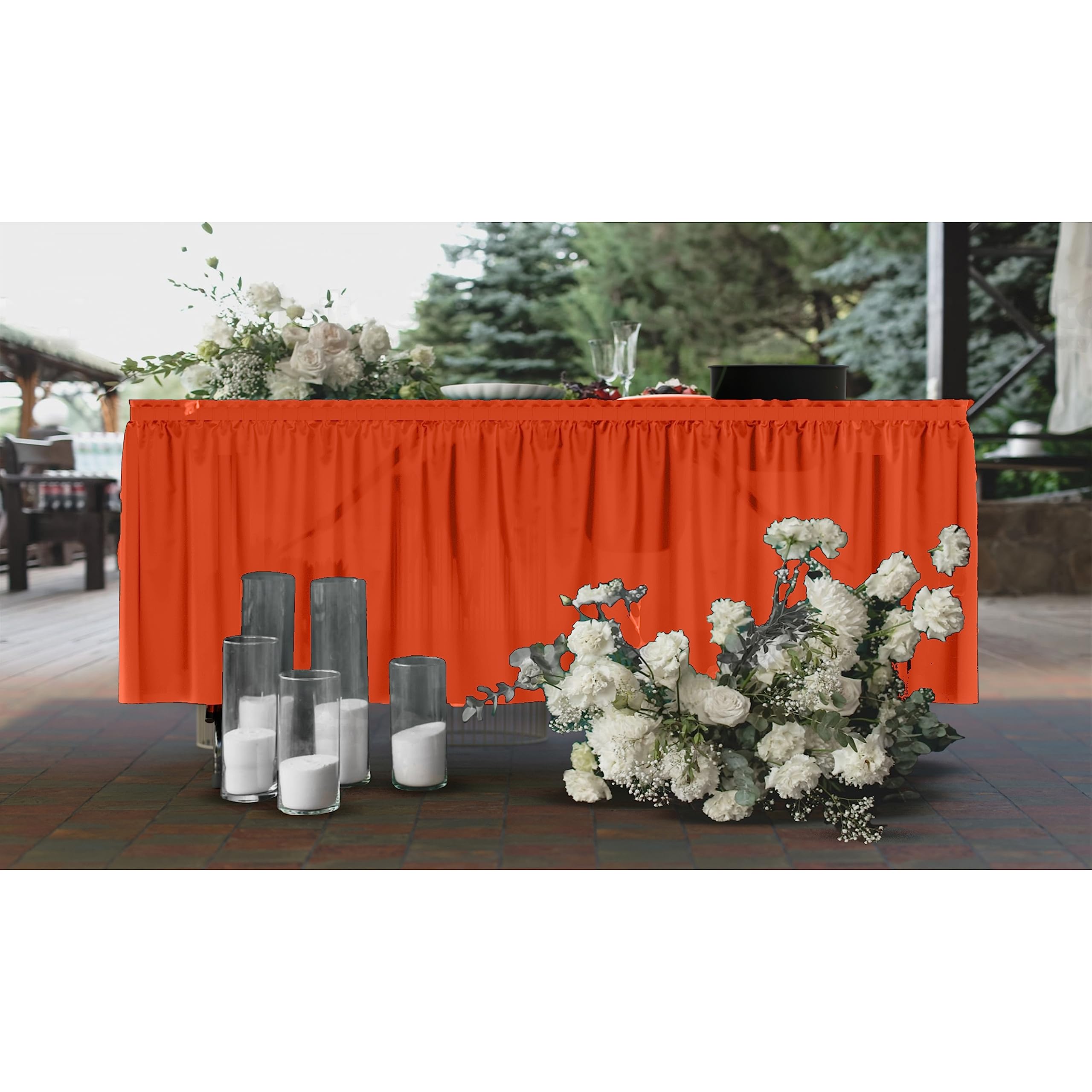 Orange Plastic Table Skirt