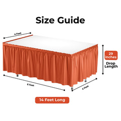 Orange Plastic Table Skirt | Case of 48