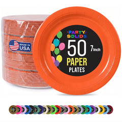 7 in. Orange Paper Plates | 50 Ct.