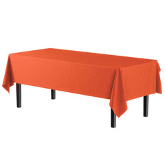 Orange Plastic Table Covers | 12 Pack