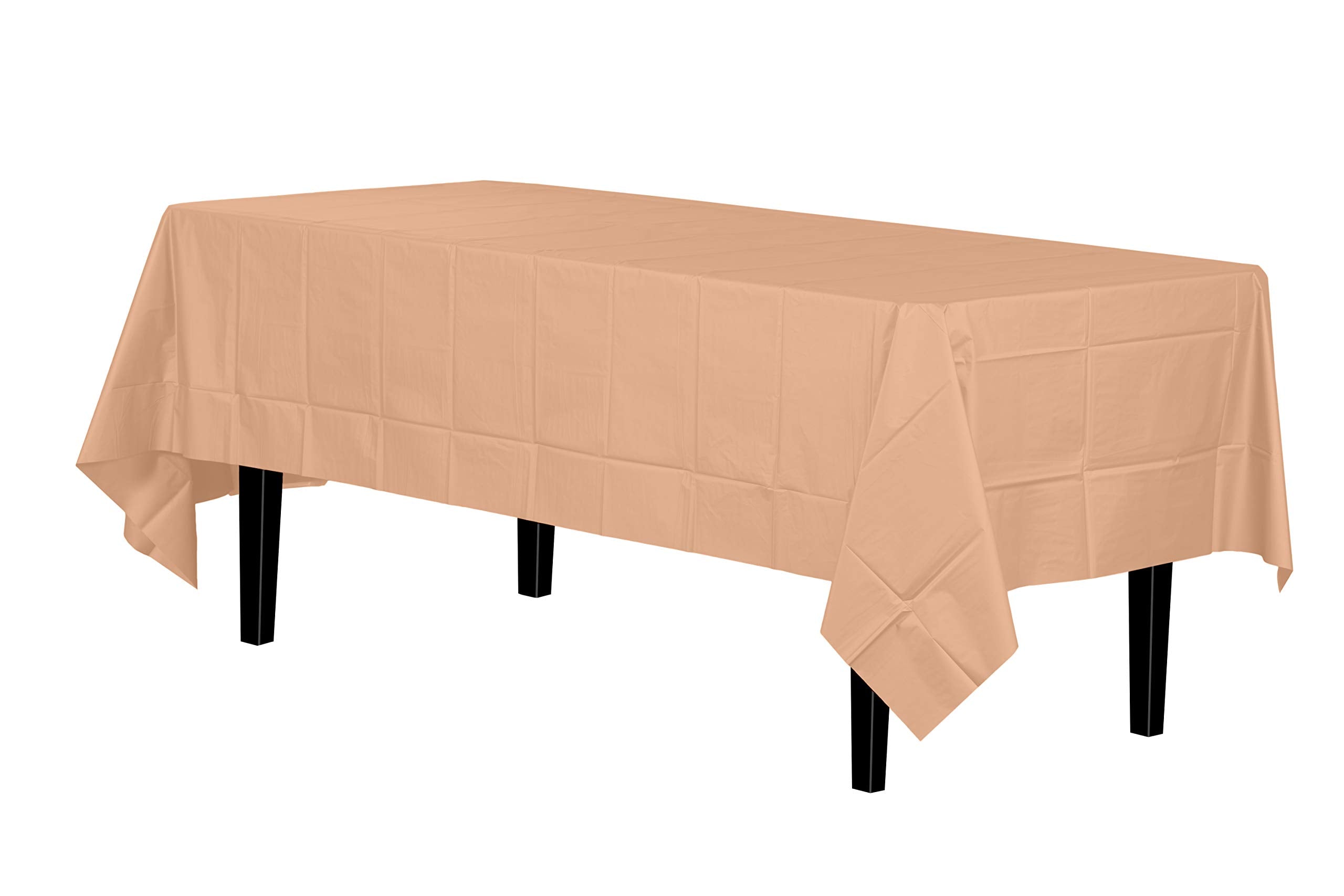 Peach Plastic Table Covers | 12 Pack