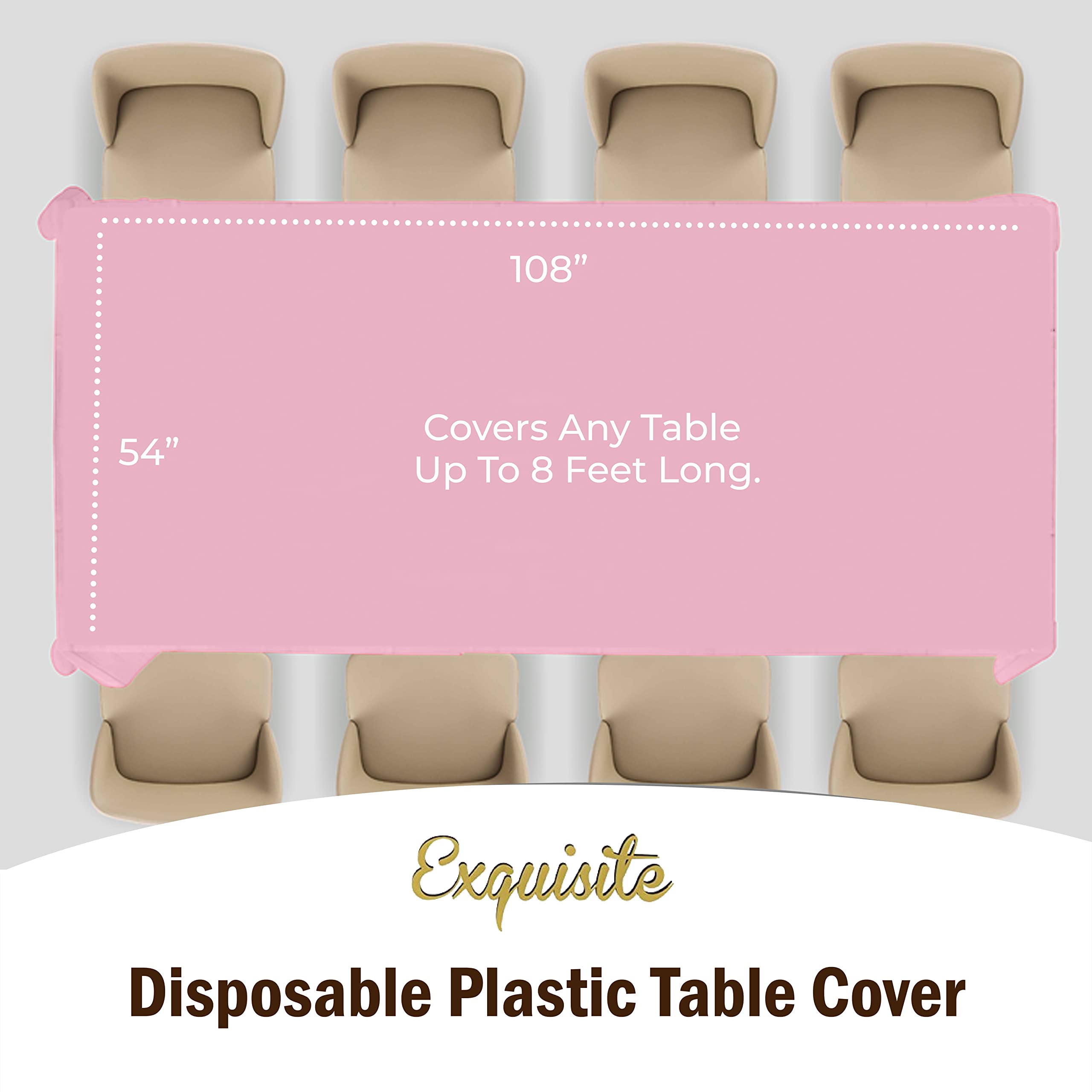 Premium Pink Plastic Table Covers | 12 Pack