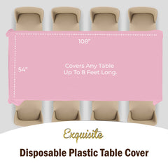 Premium Pink Plastic Table Covers | 12 Pack