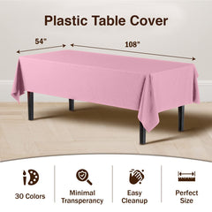 Premium Pink Plastic Table Cover | Case of 96