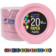 10 In. Pink Paper Plates - 20 Ct.