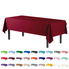 Premium Burgundy Plastic Table Covers | 6 Pack