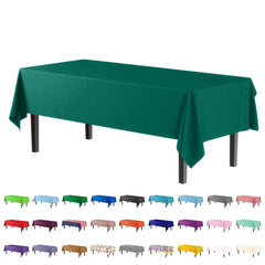 Premium Dark Green Plastic Table Covers | 6 Pack