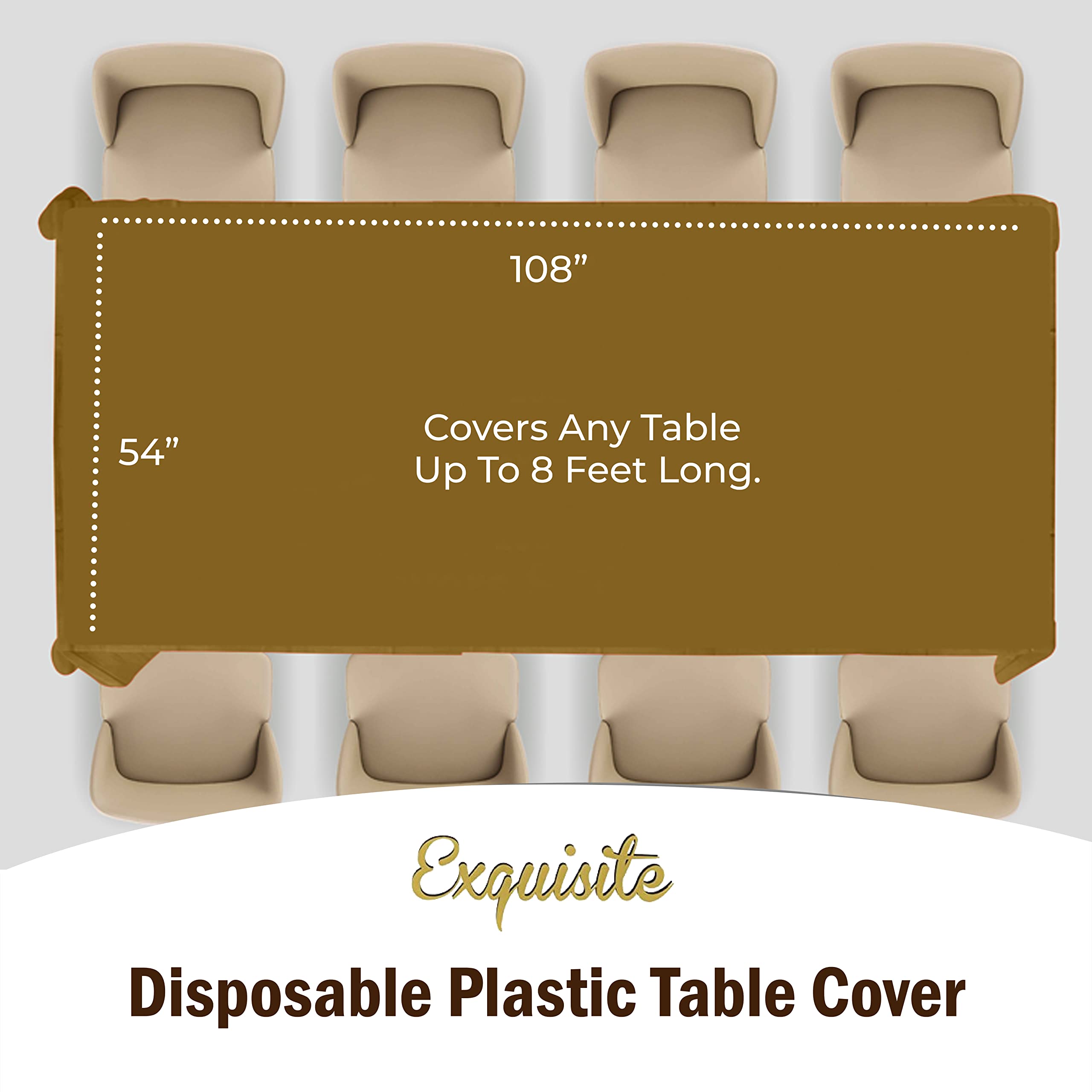 Gold Plastic Table Covers | 12 Pack