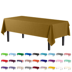 Gold Plastic Table Covers | 6 Pack