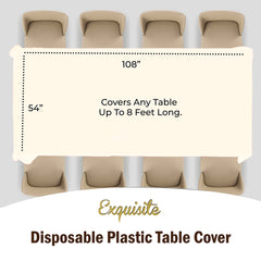 Premium Ivory Plastic Table Covers | 6 Pack