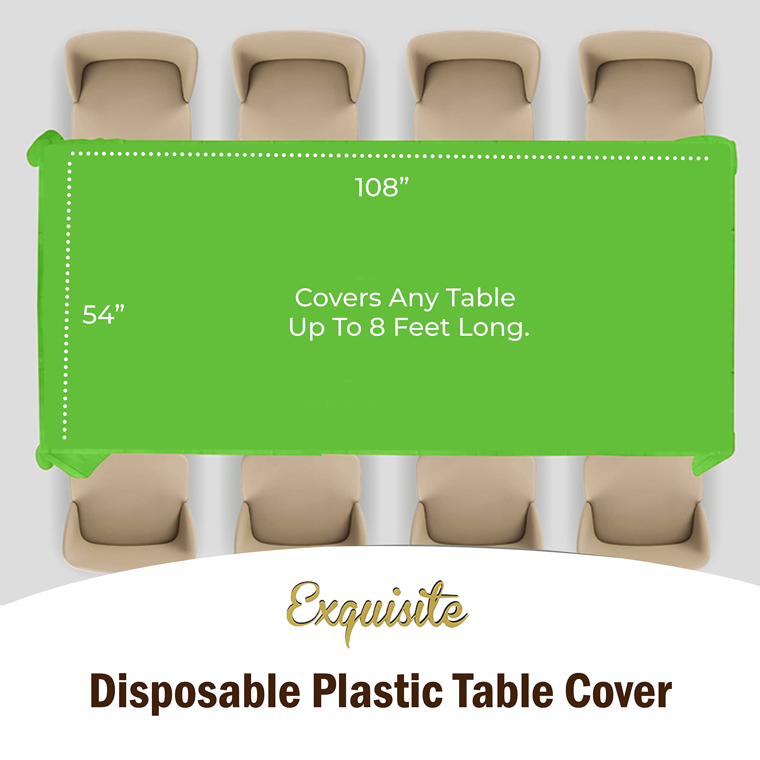 Lime Green Plastic Table Covers | 12 Pack