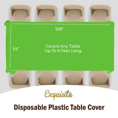 Lime Green Plastic Table Covers | 12 Pack