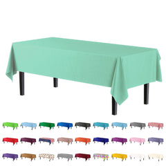 Premium Mint Plastic Table Covers | 6 Pack