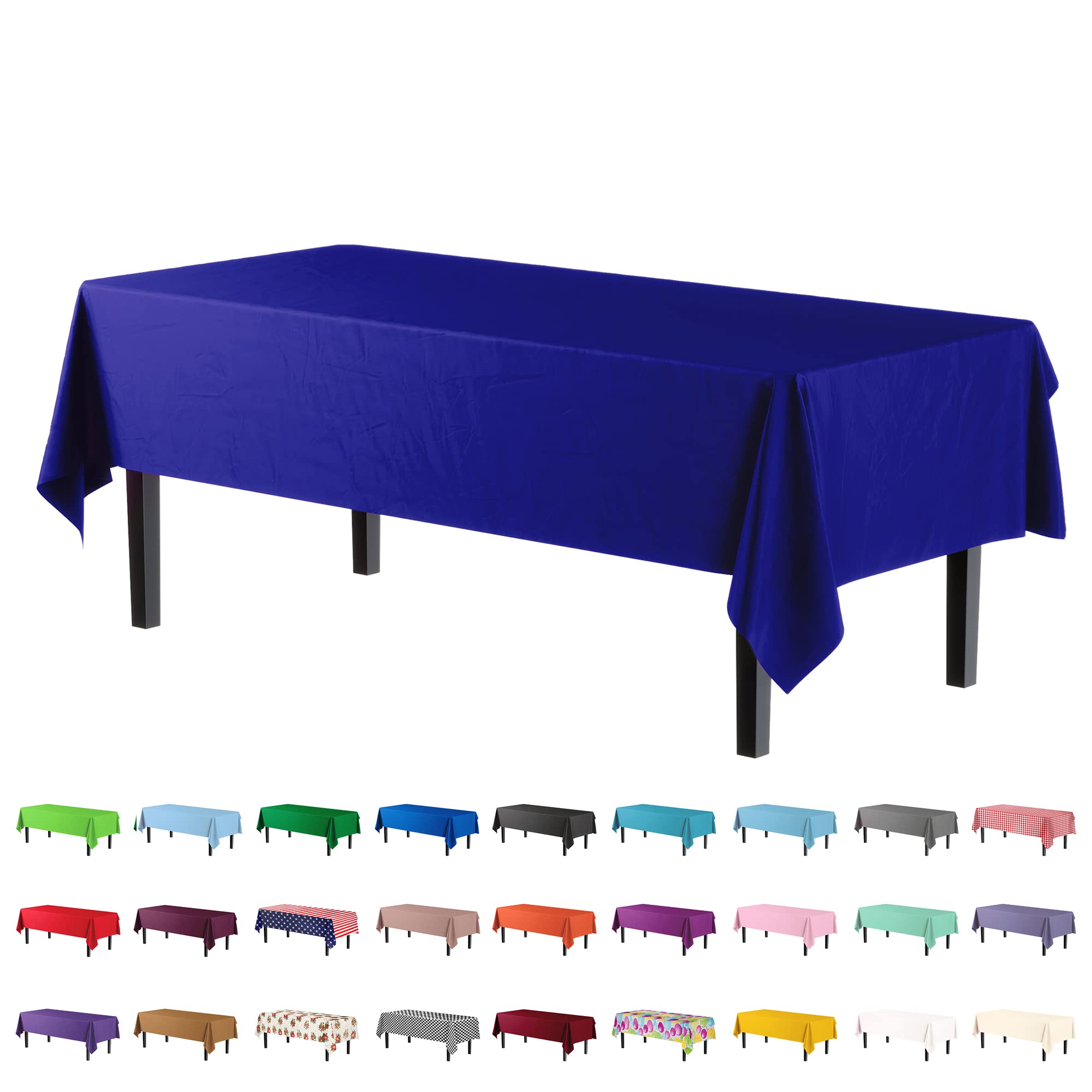 Premium Navy Blue Plastic Table Covers | 6 Pack