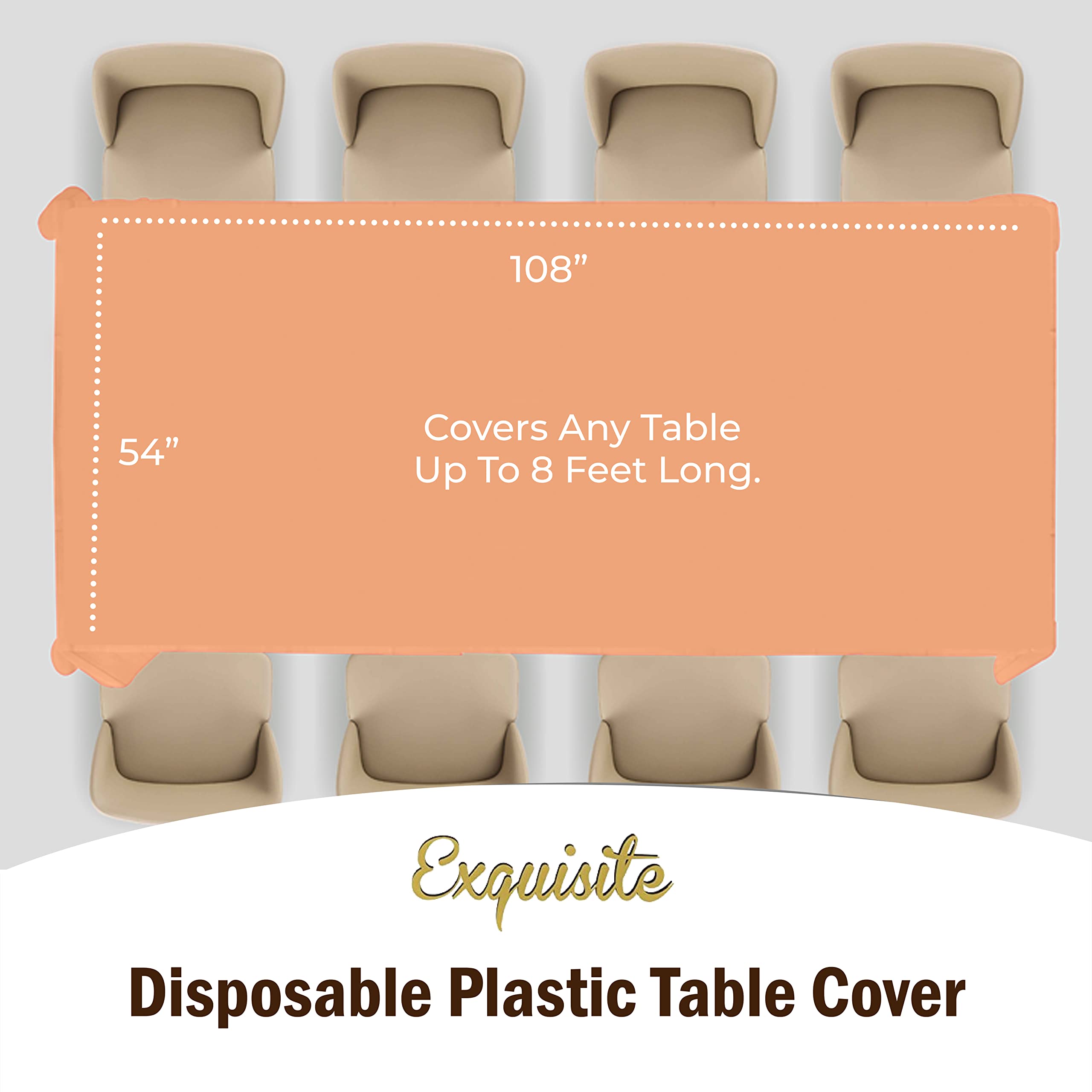 Peach Plastic Table Covers | 12 Pack