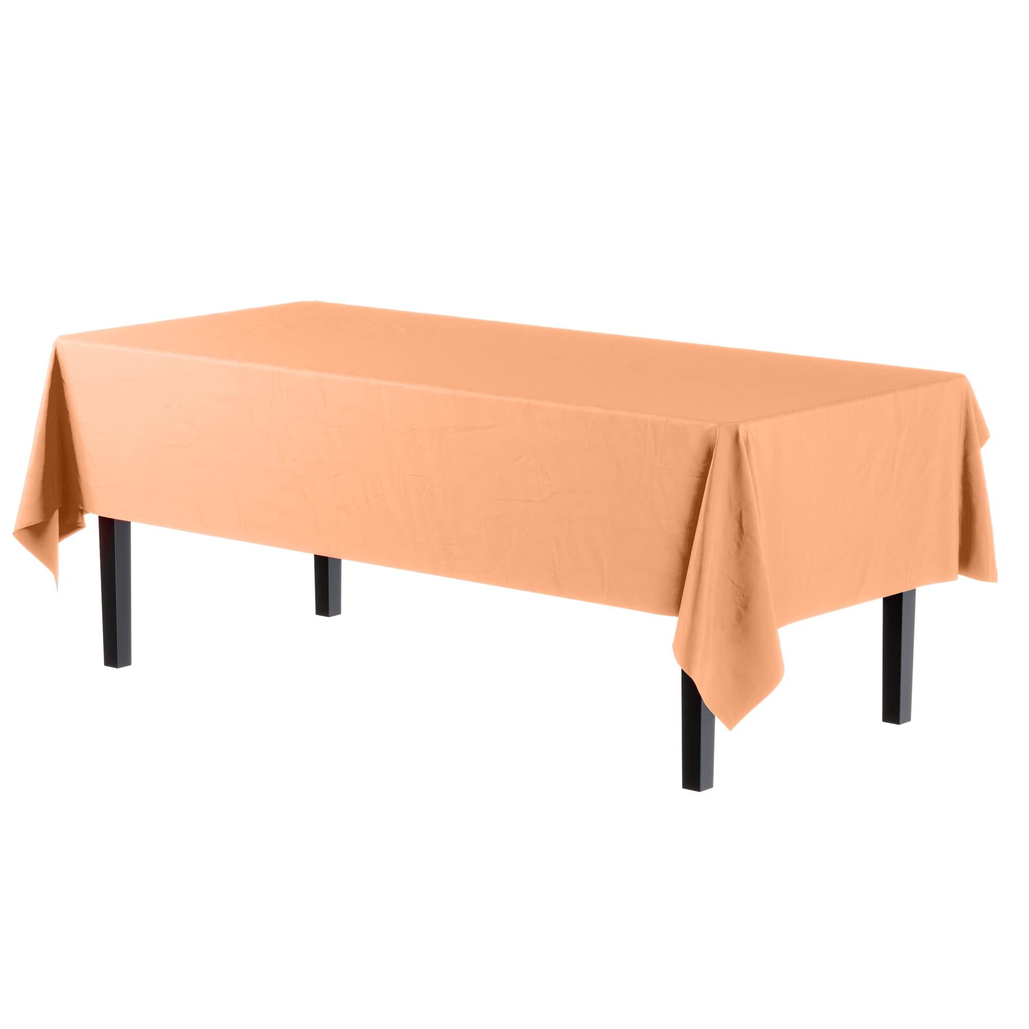 Premium Peach Plastic Table Covers | 6 Pack