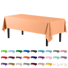 Premium Peach Plastic Table Covers | 6 Pack