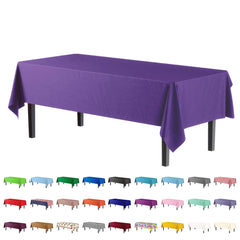 Premium Purple Plastic Table Covers | 12 Pack