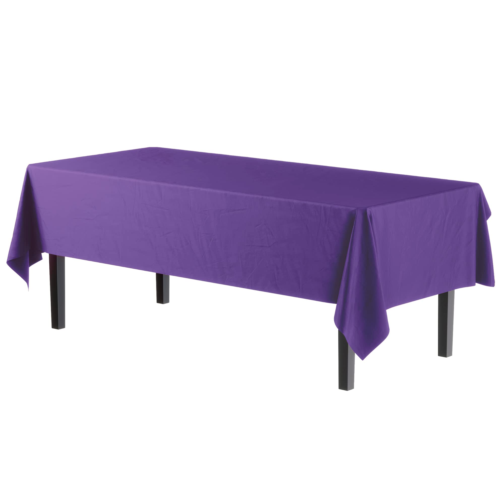 Purple Plastic Table Covers | 12 Pack