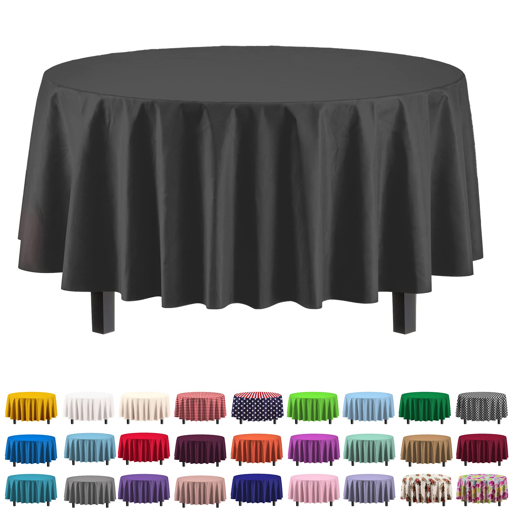 Premium Round Black Table Cover