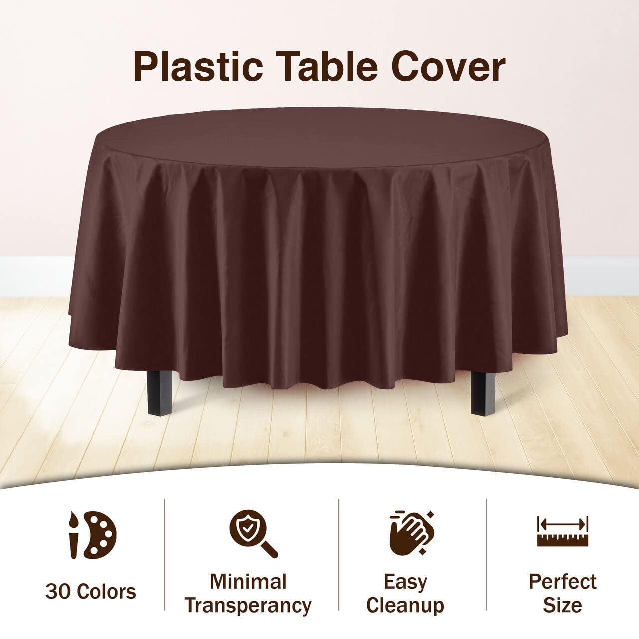 Premium Round Brown Table Cover