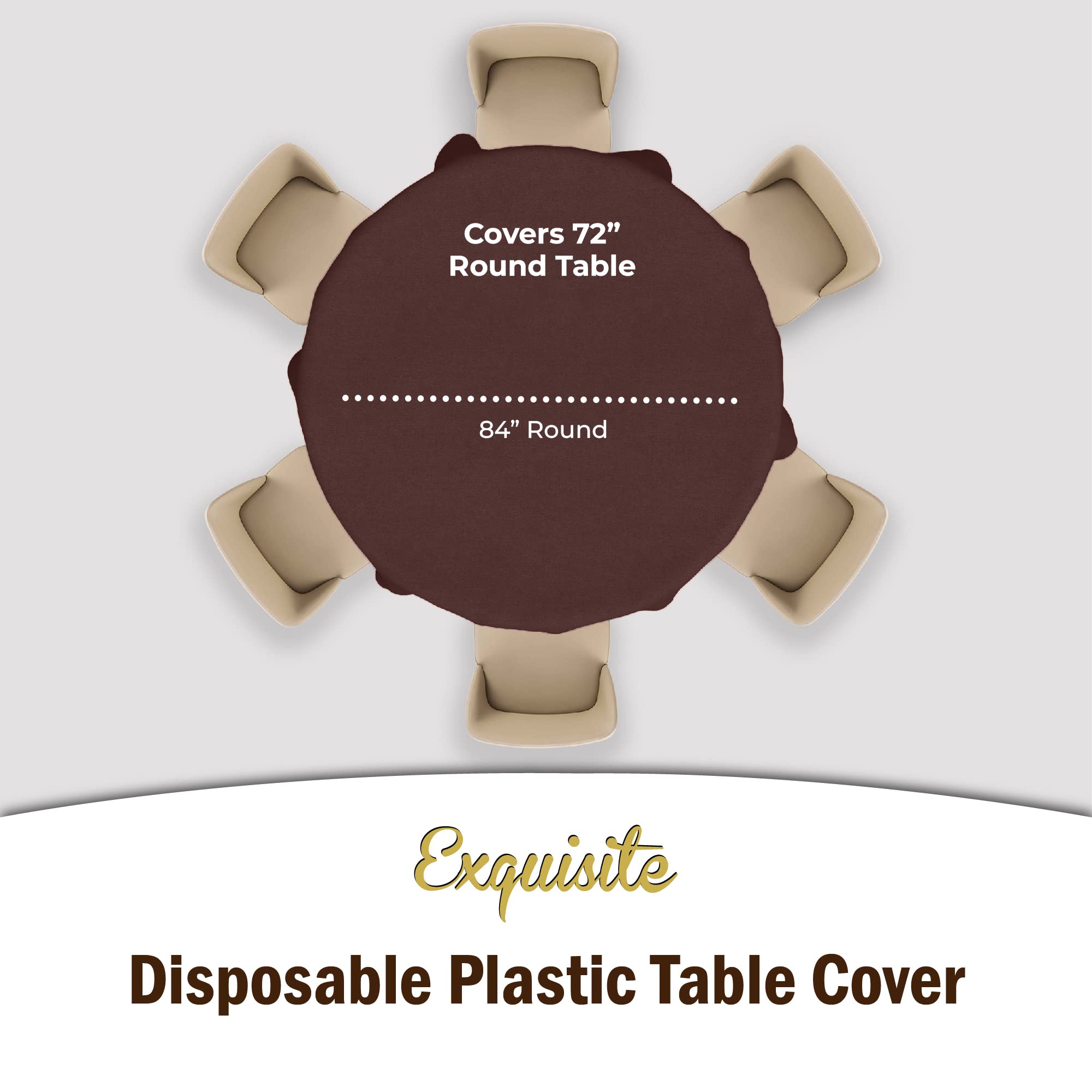 Premium Round Brown Table Cover