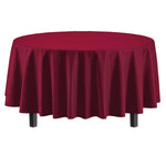 Premium Round Burgundy Plastic Table Cover