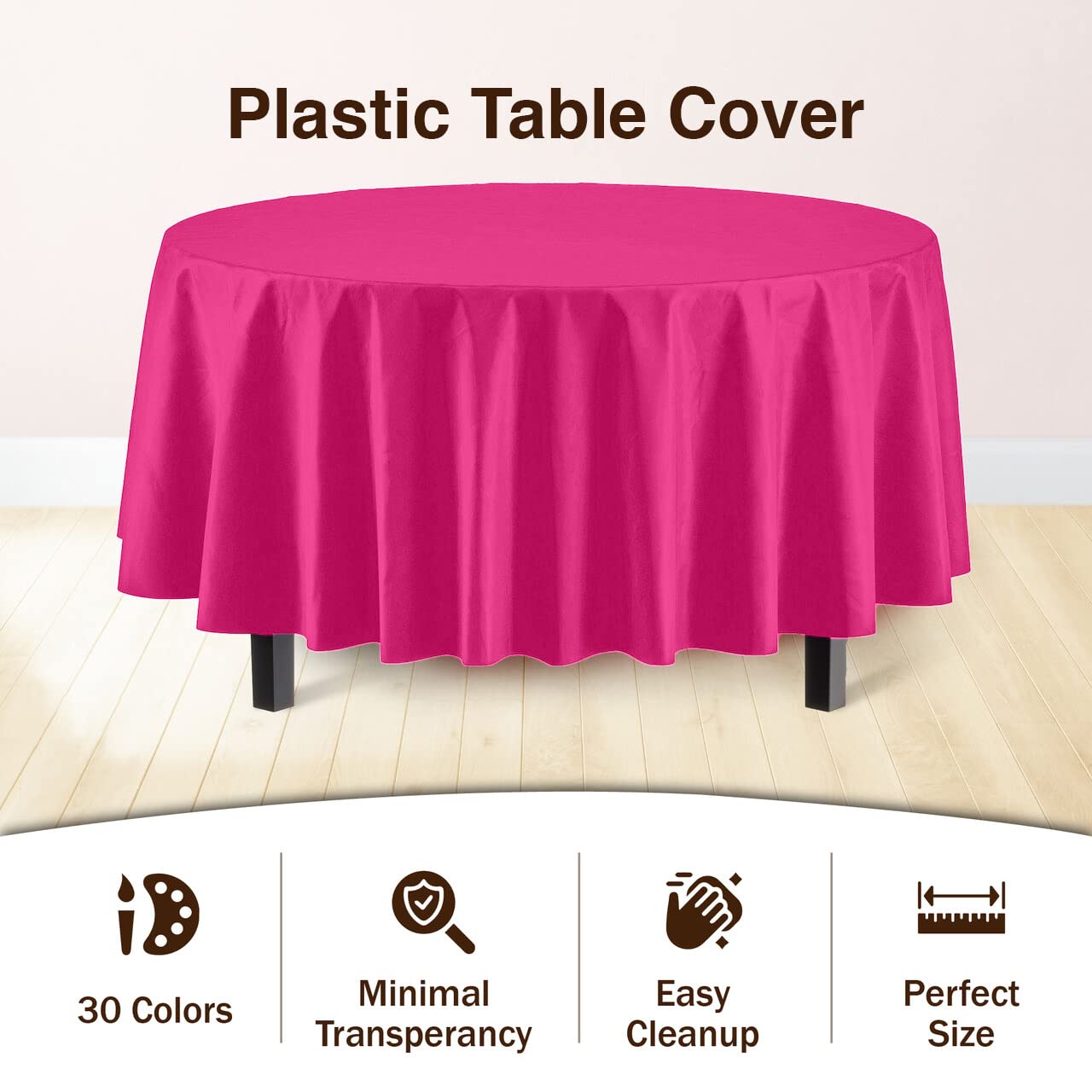 Premium Round Cerise Table Cover