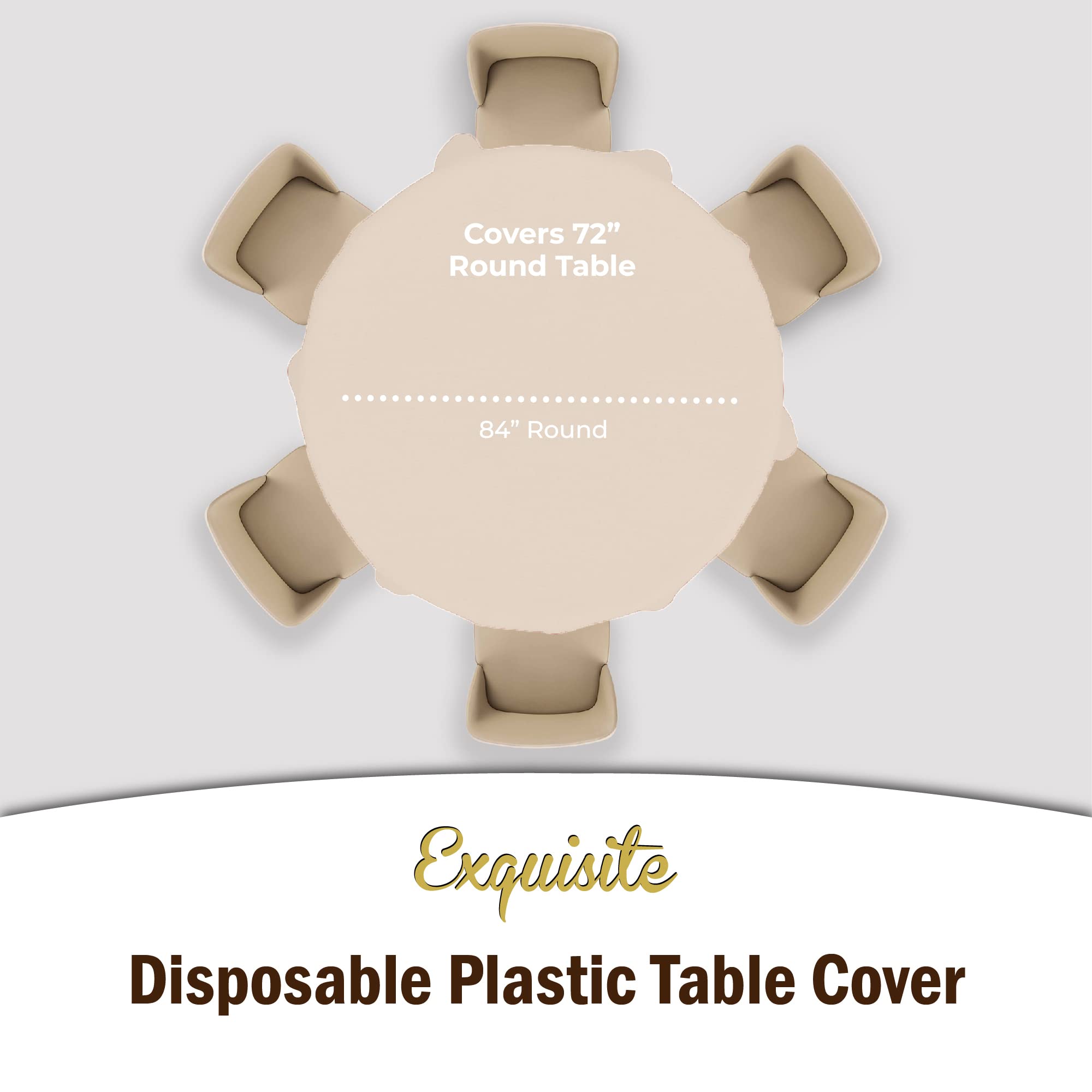 Premium Round Ivory Table Cover