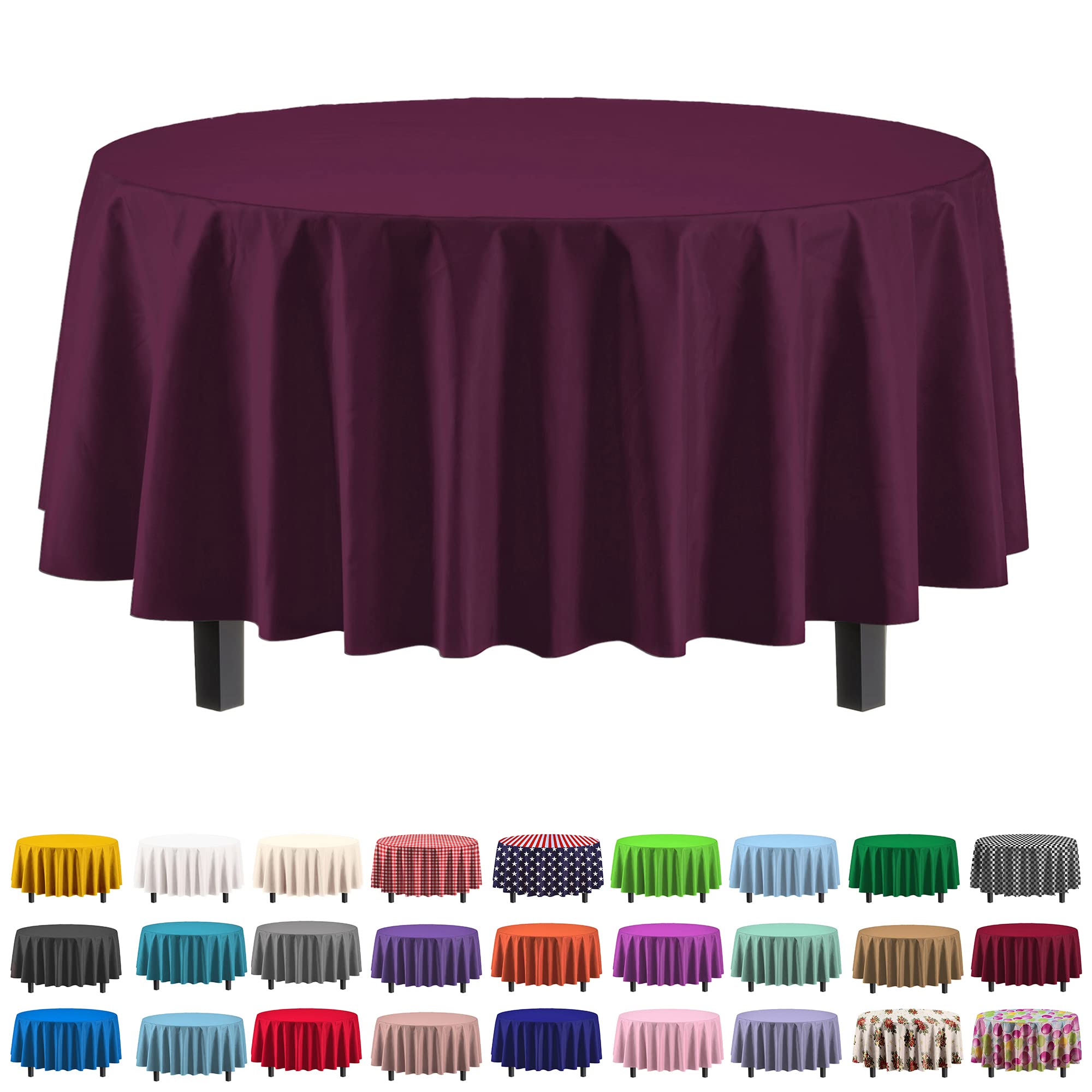 Premium Round Plum Table Cover