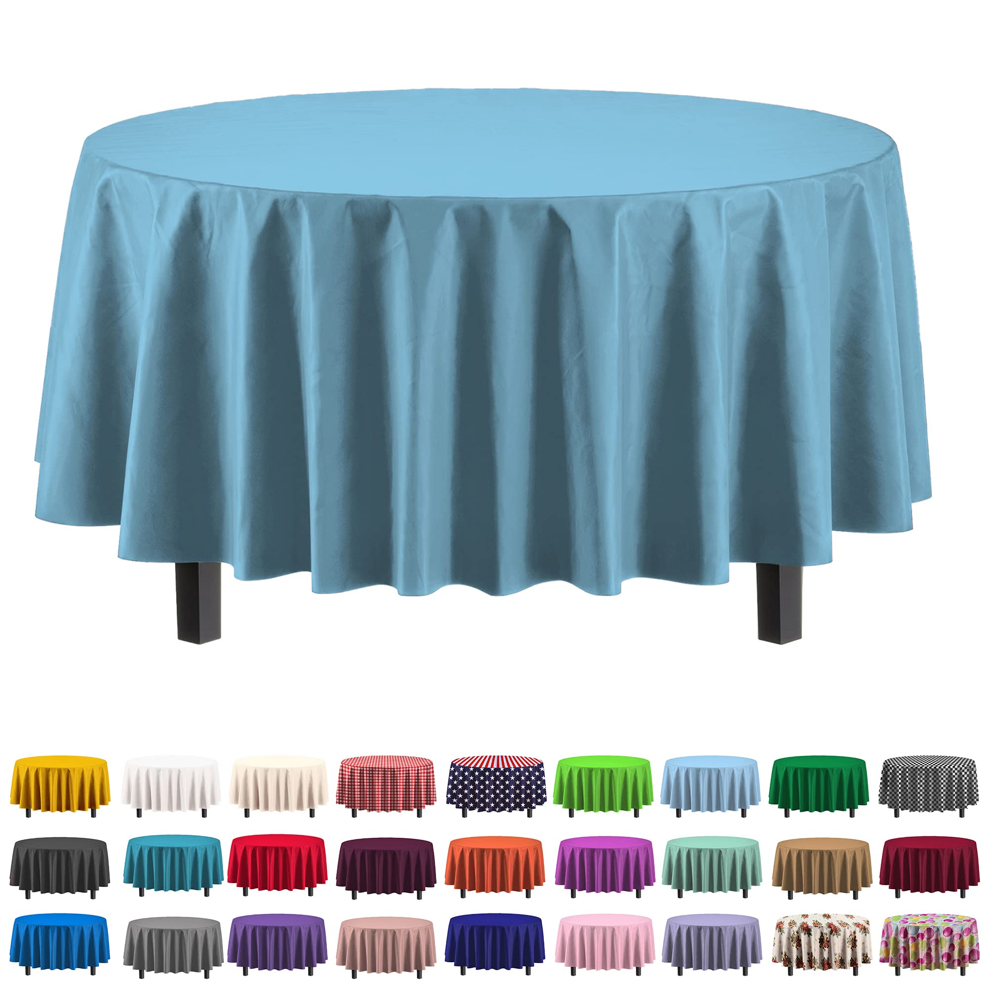 Premium Round Sky Blue Table Cover