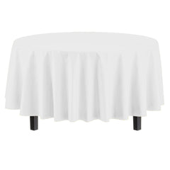 Premium Round White Plastic Table Covers | 6 Pack