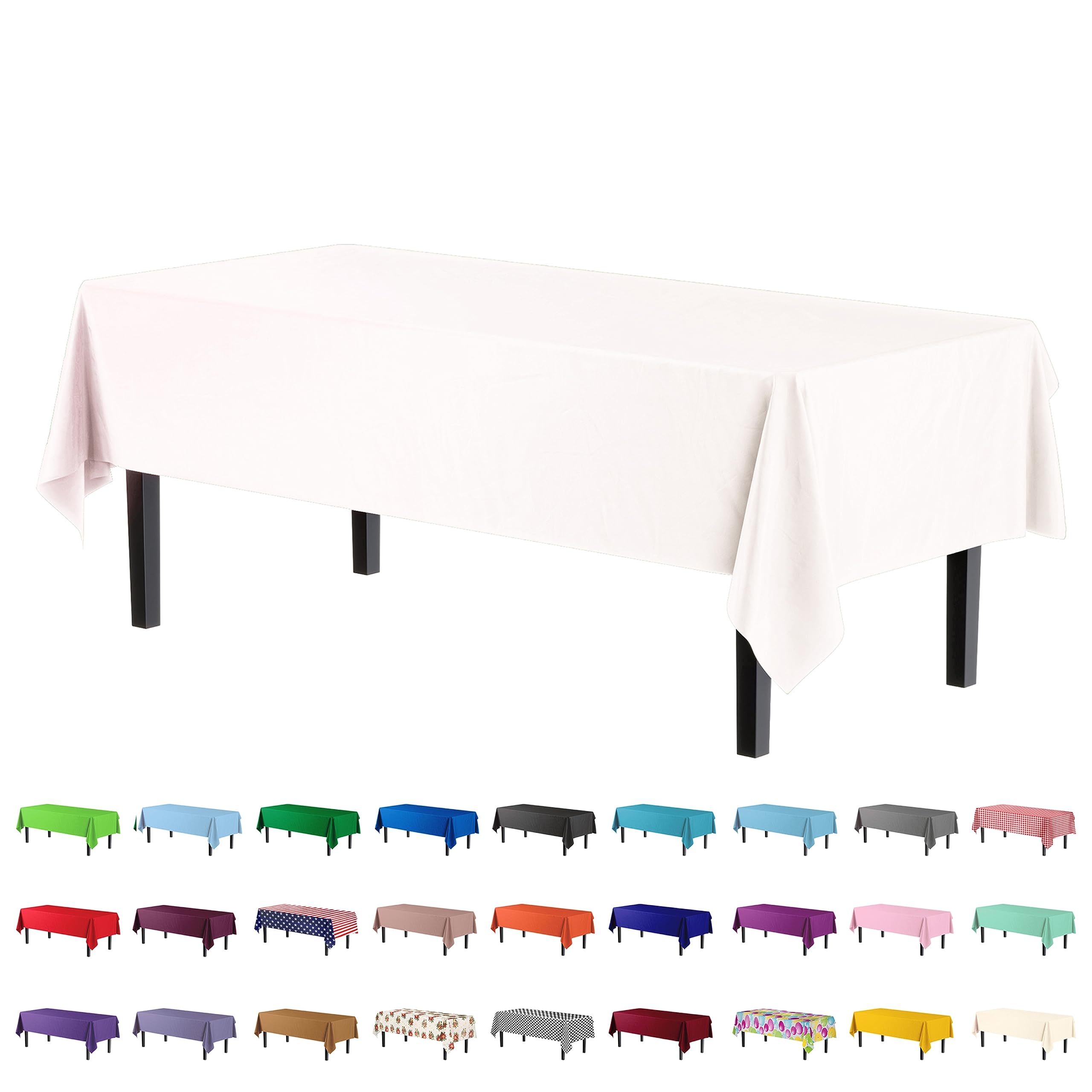 White Plastic Table Cover | Case of 48