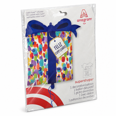 Polka Dot Celebration Birthday SuperShape Foil Balloon | 25" x 27"