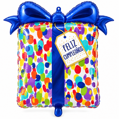 Polka Dot Celebration Birthday SuperShape Foil Balloon | 25" x 27"