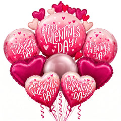 Pearl Shine Valentine's Foil Balloon Bouquet | 8 Count