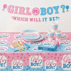 84 Pcs Gender Reveal Base Party Kit - For 8 Guests