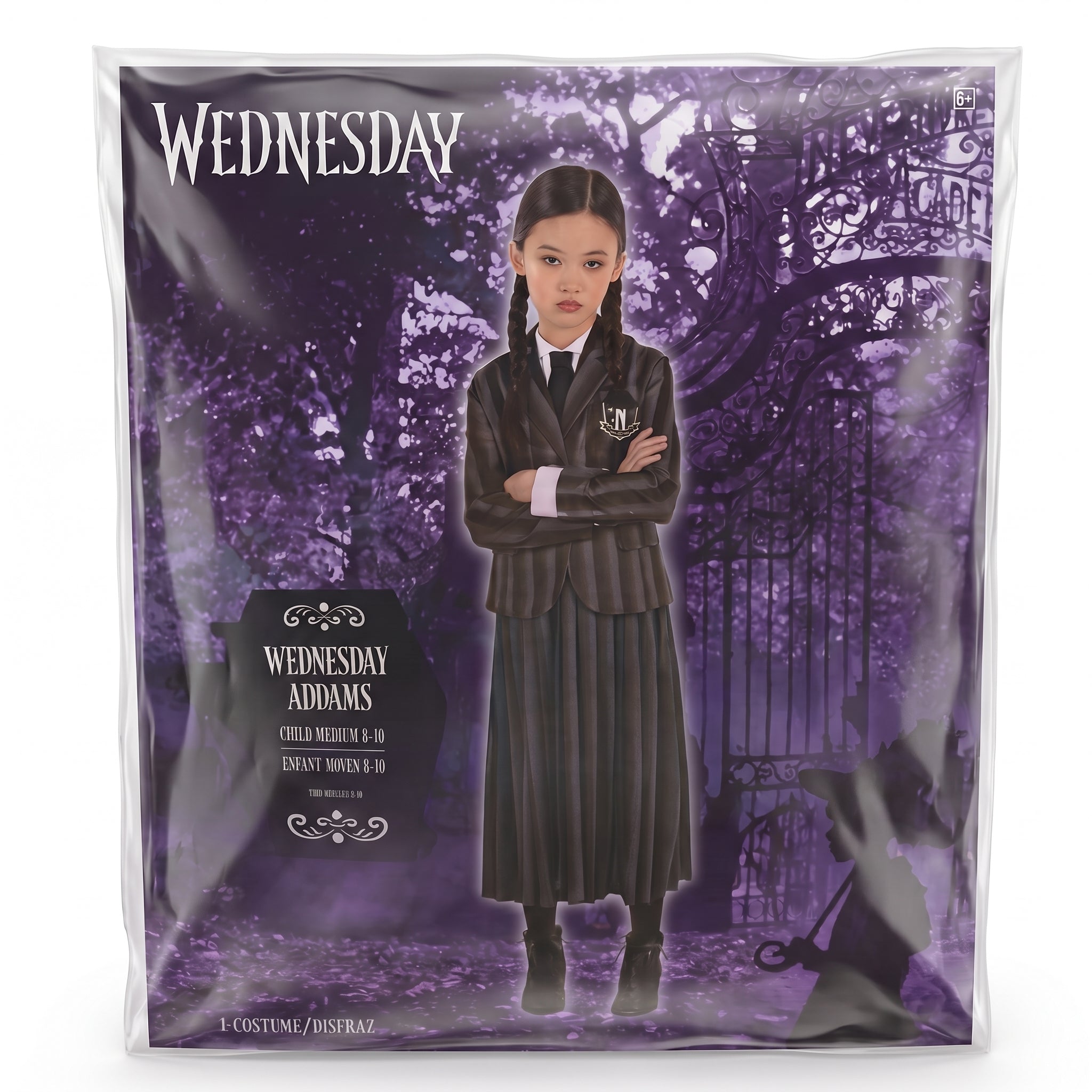 Wednesday Addams Nevermore Halloween Costume - Child M (8-10)