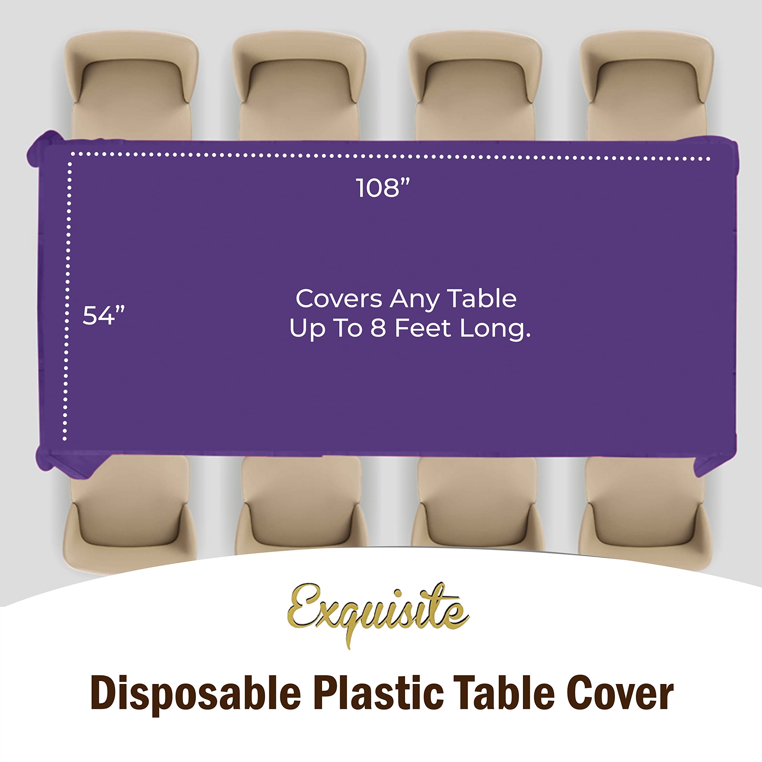 Purple Plastic Table Covers | 6 Pack