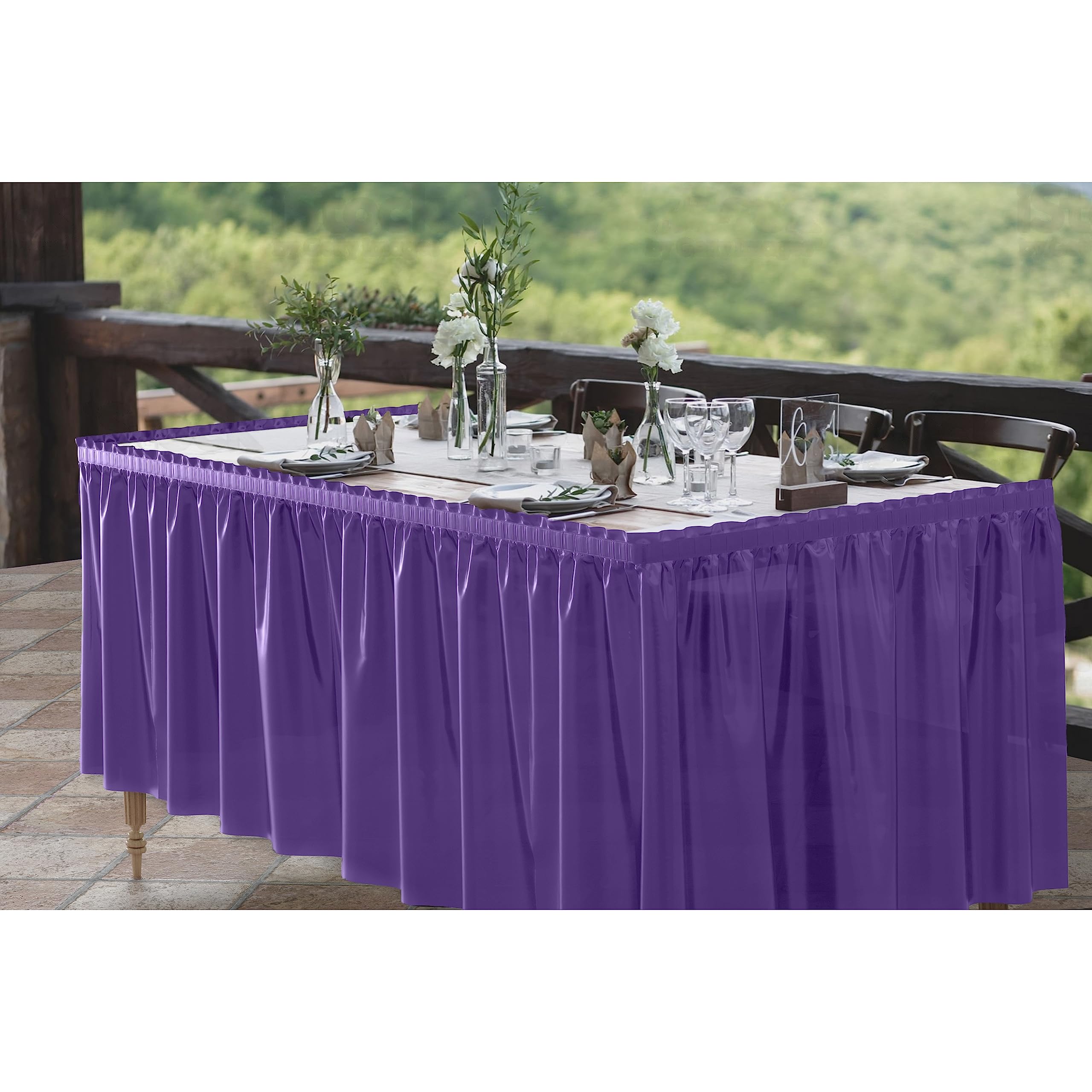 Purple Plastic Table Skirt