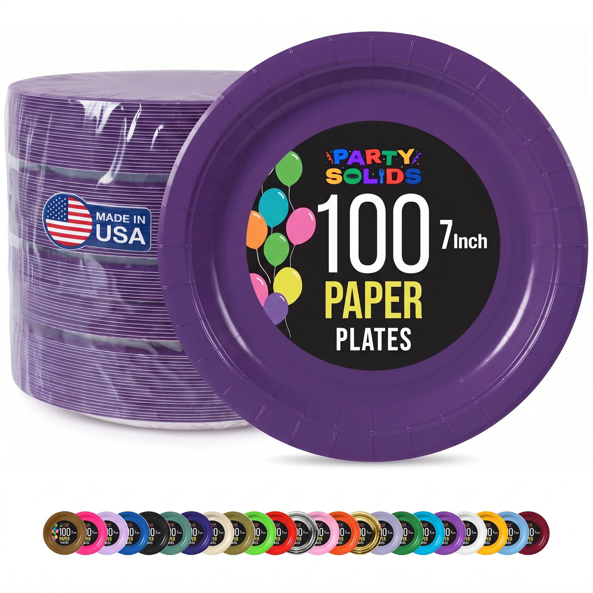 7 in. Purple Paper Plates | 100 Count
