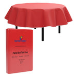 Red Flannel Backed Plastic Table Cover 70 In. Round