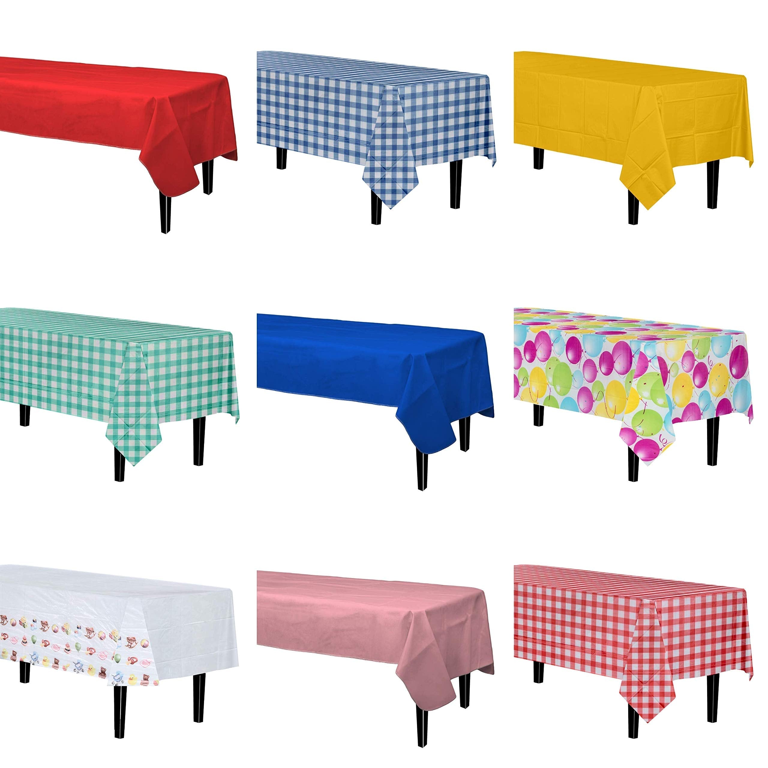 Red Gingham Plastic Table Covers | 6 Pack