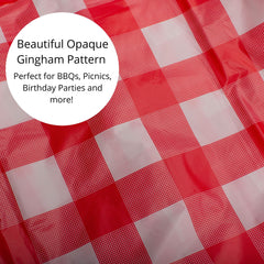 Red Gingham Plastic Table Covers | 6 Pack