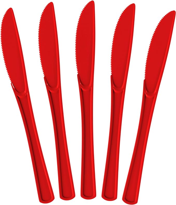 Red Plastic Knives | 25 Count
