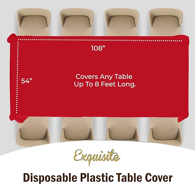 Red Plastic Table Covers | 12 Pack